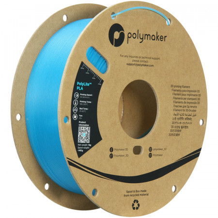 Filament Polymaker PolyLite PLA Luminous Blue (albastru)1kg