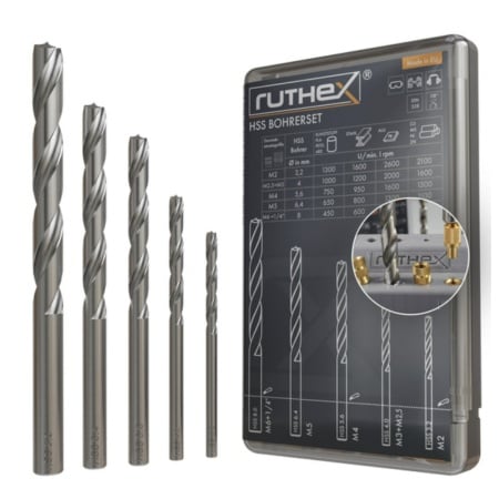 Set de burghie pentru inserturi filetate (M2, M2.5, M3, M4, M5, M6 & 1/4)