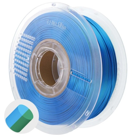 Filament 1.75 mm AzureFilm PLA Silk Dual Color Emerald Surf (multicolor) 1kg