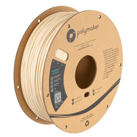 Filament 1.75 mm PolyLite LW-PLA White (alb) 800g