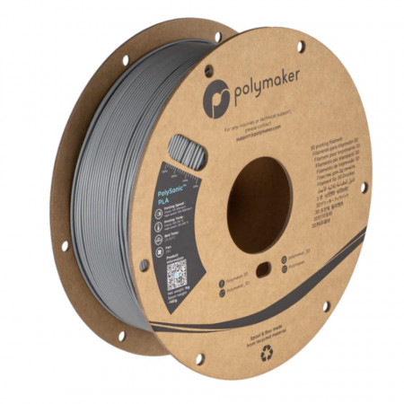 Filament 1.75 mm PolySonic PLA (PLA de mare viteza) Grey (gri) - 1kg