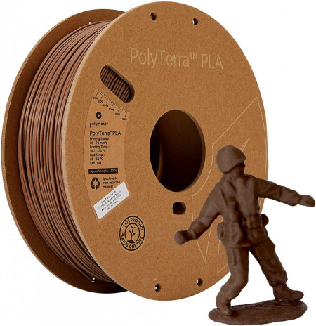 Filament Polymaker PolyTerra PLA Army Brown (maro)1kg