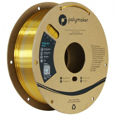 Filament 1.75 mm Polymaker PolyLite Dual Silk PLA Crown Gold-Silver (auriu-argintiu) 1kg
