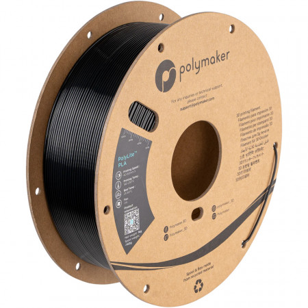 Filament 1.75 mm Polymaker PolyLite PLA Silk Black (negru)1kg