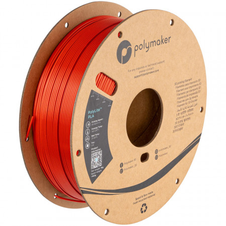 Filament 1.75 mm Polymaker PolyLite PLA Silk Red (rosu)1kg