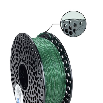 Detaliu rola filament AzureFilm PLA Glitter Green 1kg - Filamente3D.ro