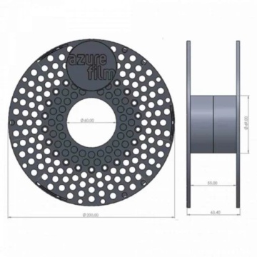 Dimensiuni rola de filament 1.75 mm AzureFilm PLA Original Shark Grey (gri) 1kg - Filamente3D.ro