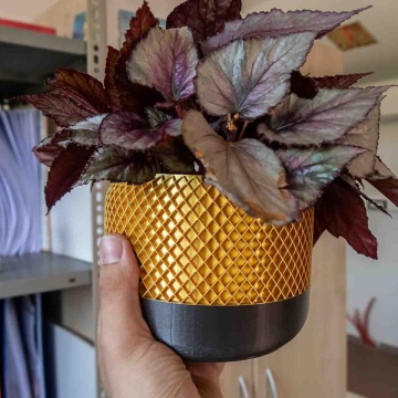 Ghiveci printat din filament AzureFilm PLA Silk Gold 1kg - Filamente3D.ro