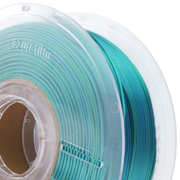 Macro rola de filament AzureFilm PLA Silk Dual Color Emerald Surf 1kg (vedere 2) - Filamente3D.ro