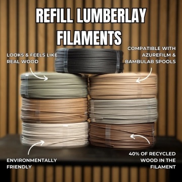 Rezerve filament AzureFilm ReFill LumberLay Grey Oak si alte culori - Filamente3D.ro