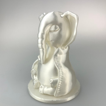 Elefant printat din filament Fiberlogy FiberSilk Pearl 850g - Filamente3D.ro