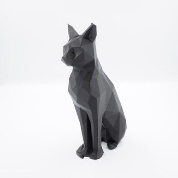 Statueta pisica printata din filament Fiberlogy Matte PET-G Black 850g - Filamente3D.ro