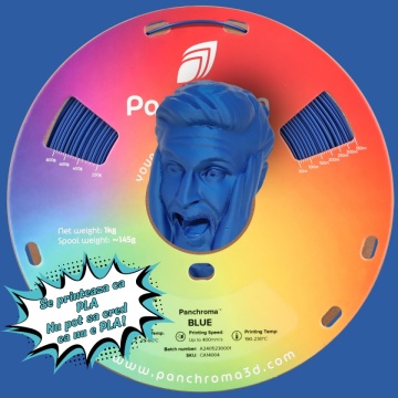 Rola si cap statueta om printata din filament 1.75 mm Polymaker Panchroma CoPE Blue 1kg - Wow! Nu pot sa cred ca nu e PLA - Filamente3D.ro