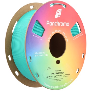 Vedere axonometrica rola de filament 1.75 mm Polymaker Panchroma CoPE Polymaker Teal 1kg - Filamente3D.ro