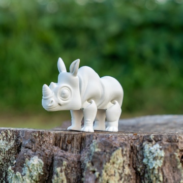 Vedere jucarie rinocer printata din filament 1.75 mm Polymaker Panchroma CoPE White 1kg - Filamente3D.ro