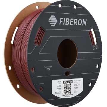 Rola amplasata vertical filament Polymaker Fiberon ASA-CF08 Dark Red - Filamente3D.ro