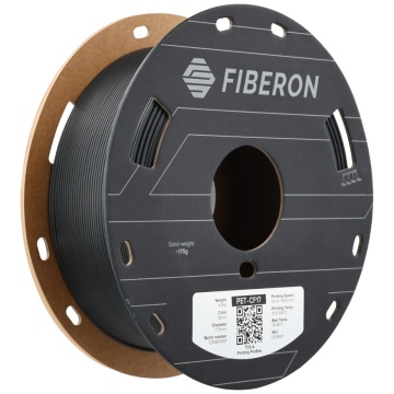 Vedere axonometrica rola de filament 1.75 mm Polymaker Fiberon PET-CF17 Black (negru) 500g - Filamente3D.ro