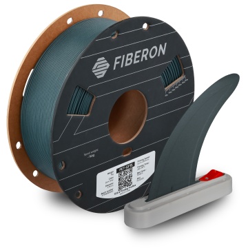 Rola si piesa printata din filament Polymaker Fiberon PET-GF15 Dark Grey 1kg - Filamente3D.ro