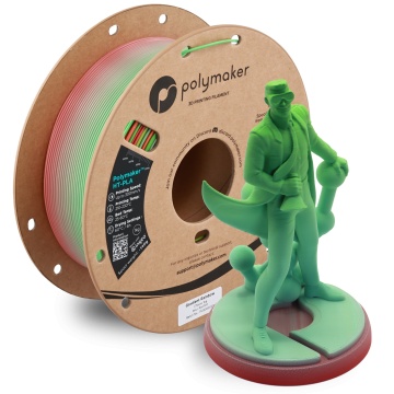 Rola si statueta Polyman printata din filament Polymaker HT-PLA Gradient Rainbow 1kg - Filamente3D.ro