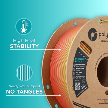 Calitatile filamentului Polymaker HT-PLA Gradient Tropical - Filamente3D.ro