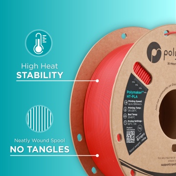 Calitatile filamentului Polymaker HT-PLA Red - Filamente3D.ro