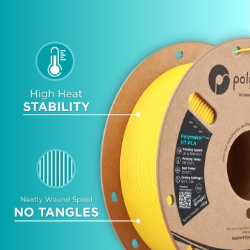 Calitatile filamentului Polymaker HT-PLA Yellow - Filamente3D.ro