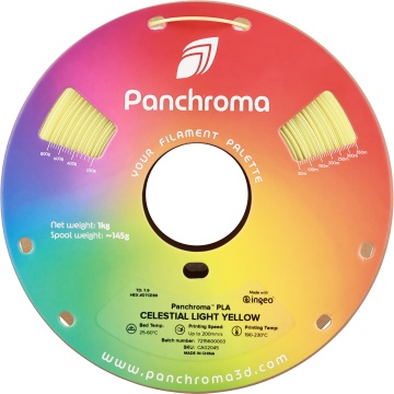 Vedere frontala rola de filament Panchroma PLA Celestial Light Yellow 1kg - Filamente3D.ro