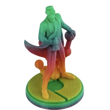 Statueta Polyman printata din  filament Polymaker Panchroma PLA Gradient Translucent Rainbow 1kg - Filamente3D.ro