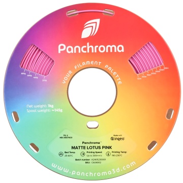 Rola vedere frontala de filament Polymaker Panchroma Matte PLA Lotus Pink - Filamente3D.ro