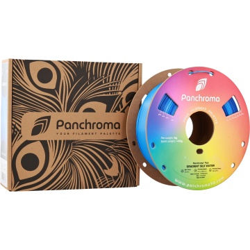 Ambalaj si rola de filament Polymaker Panchroma PLA Silk Gradient Water 1kg - Filamente3D.ro