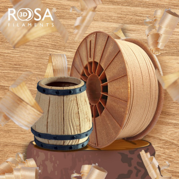 Rola si cana ca un butoi printata din filament Rosa3D Biowood 1kg - Filamente3D.ro