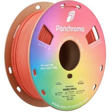 Rola de filament Panchroma PLA Marble Brick, diametru 1.75mm, cu aspect de caramidă și rolă ecologică din carton reciclabil 1kg - Filamente3D.ro