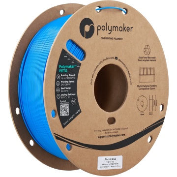 Vedere rola de filament 1.75 mm Polymaker PETG Electric Blue 1kg - Filamente3D.ro