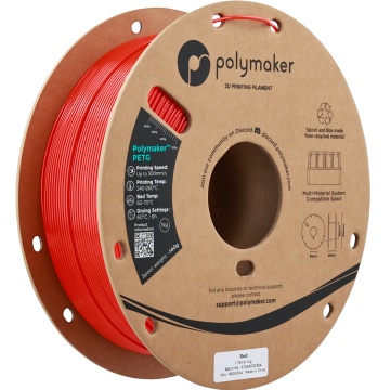 Vedere rola de filament 1.75 mm Polymaker PETG Red 1kg - Filamente3D.ro