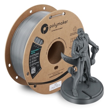 Rola si statueta Polyman printata din filament 1.75 mm Polymaker PETG Silver 1kg - Filamente3D.ro