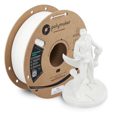 Rola si statueta Polyman printata din filament 1.75 mm Polymaker PETG White 1kg - Filamente3D.ro
