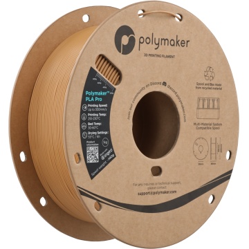 Vedere axonometrica rola de filament 1.75mm Polymaker PLA Pro - High Speed Tough PLA Army Beige (maro) 1kg