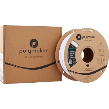 Cutie si rola de filament 1.75mm Polymaker PLA Pro - High Speed Tough PLA Cold White (alb) 1kg