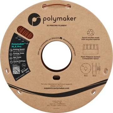 Vedere frontala rola de filament 1.75mm Polymaker PLA Pro - High Speed Tough PLA Metallic Bronze (bronz) 1kg