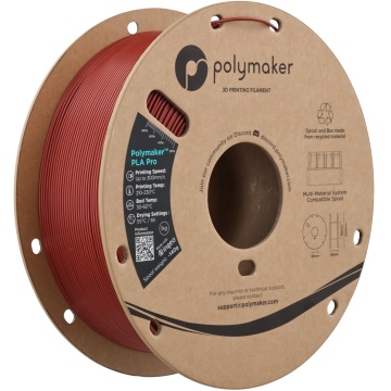 Vedere axonometrica rola de filament 1.75mm Polymaker PLA Pro - High Speed Tough PLA Metallic Dark Red (rosu) 1kg