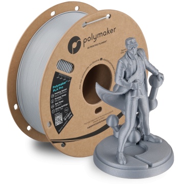 Rola si statueta printata din filament 1.75mm Polymaker PLA Pro - High Speed Tough PLA Metallic Silver (argintiu) 1kg