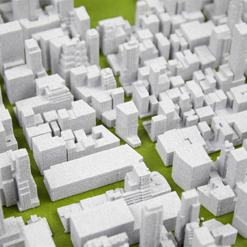 Detaliu macheta urbanistica printata din filament ColorFabb StoneFill Moss Green 700g - Filamente3D.ro