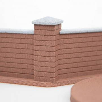 Detaliu perete de caramida printat din filament ColorFabb StoneFill Red Brick 700g - Filamente3D.ro