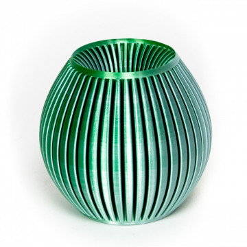 Vaza printata 3D din filament FormFutura High Gloss PLA - ColorMorph White&Green (alb si verde) 750g - Filamente3D.ro