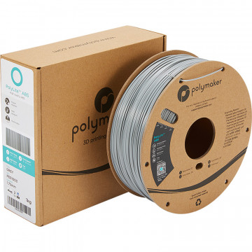 Rola si cutie filament Polymaker PolyLite ABS Grey (gri)1kg - Filamente3D.ro