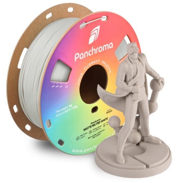Omul de stiinta Polymaker si rola de filament din care a fost printat, Panchroma Matte PLA Muted White - Filamente3D.ro