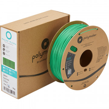Filament Polymaker PolyLite PLA PRO Green (verde)1kg - ambalaj si rola - Filamente3D.ro