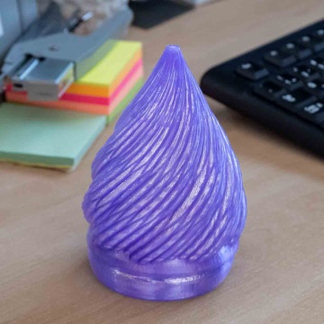 Obiect printat din filament PETG Transparent Purple 1kg - Filamente3D.ro