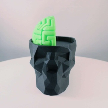 Vaza craniu printata din filament AzureFilm PLA Original Green 1kg - Filamente3D.ro