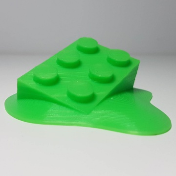 Piesa lego printata din rezerva de filament 1.75 mm AzureFilm ReFill PLA Light Green (verde) 1kg - Filamente3D.ro